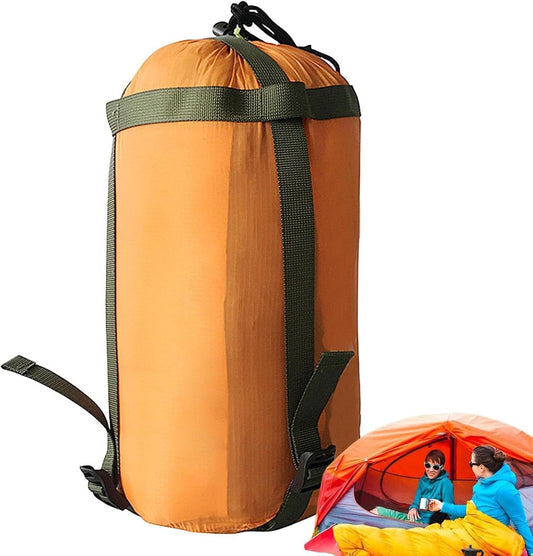 Compression bag - Sleeping bag compression bag - Sleeping bag storage bag - Storage bag - Backpacking storage bags - Portable sleeping bag storage bag - Lightweight backpack bag - Camping storage bag - for travel, camping and outdoor backpacking - Orange