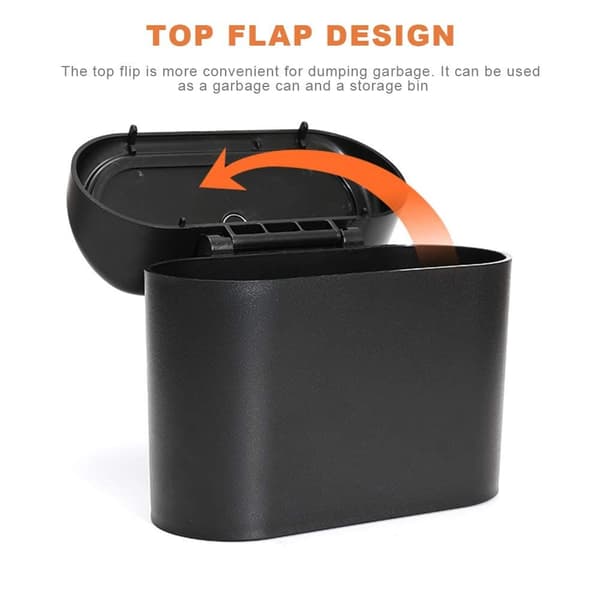 Car Trash Can, Waterproof Hanging Storage Box with Lid, 2-Pack Portable for Car \u0026 Office