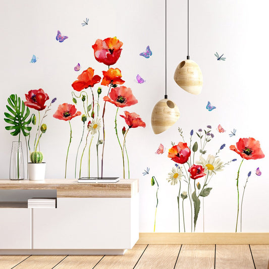 Wall sticker - flowers - Reusable / repositionable - Children's room - Boys - girls - Home decor - Colorful Wall Sticker - for living room baby rooms bedroom toilet decoration - 110*70 cm