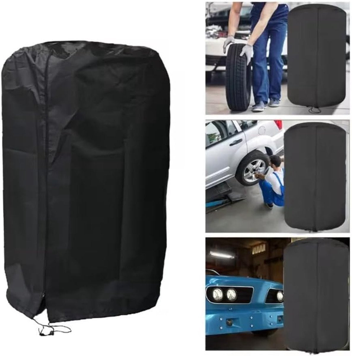 Tire cover - 1 piece - For 4 tires - Tire storage - 420D - 73*110cm - Car tire bag - Cover for car tires - Waterproof - Sun protection - Dustproof - Car tire cover - Winter tire cover - Black