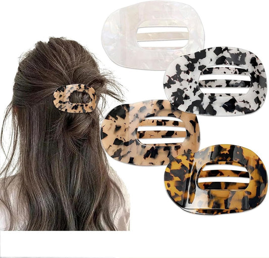 Hair Clips - 4 Pieces - Women - Flat - Hair Accessories - Hair Clip - 4 Colors - Hairpins - Clips - Leopard