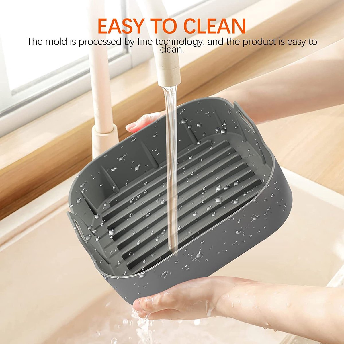 Airfryer accessories - Silicone baking dish - Hot air fryer - Baking tins - Baking paper alternative - Basket baking tin - 20 CM - including gloves and oil brush - gray - Accessories