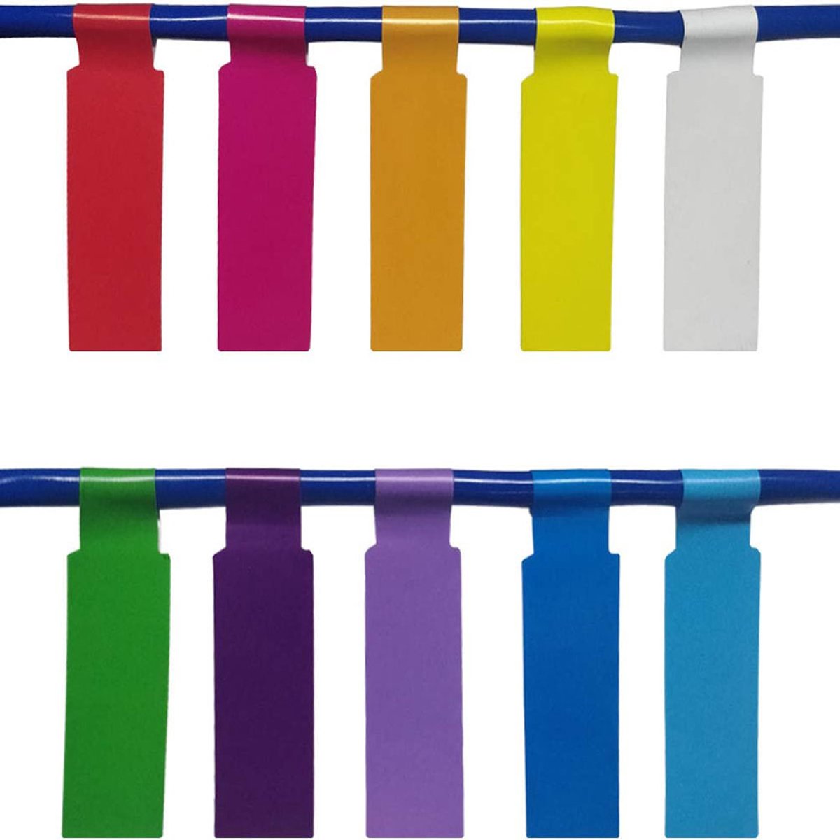 Cable Markers - 20 Pieces - Cable Labels - Cable Marking Labels - Self-Adhesive - Waterproof - Tear-Resistant - Oil-Resistant - Scratch-Resistant - Handwritten - 10 Colors