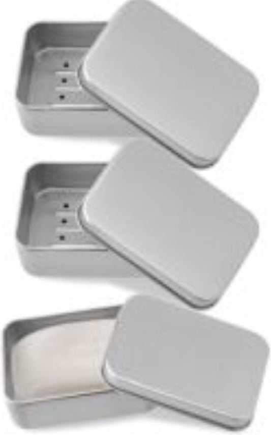 pieces - Soap box with lid - Soap dish - Soap holders - Protective and travel tin - Soap box - Soap dish - aluminum - Travel size toiletries - Bathroom accessories - for holidays and travel