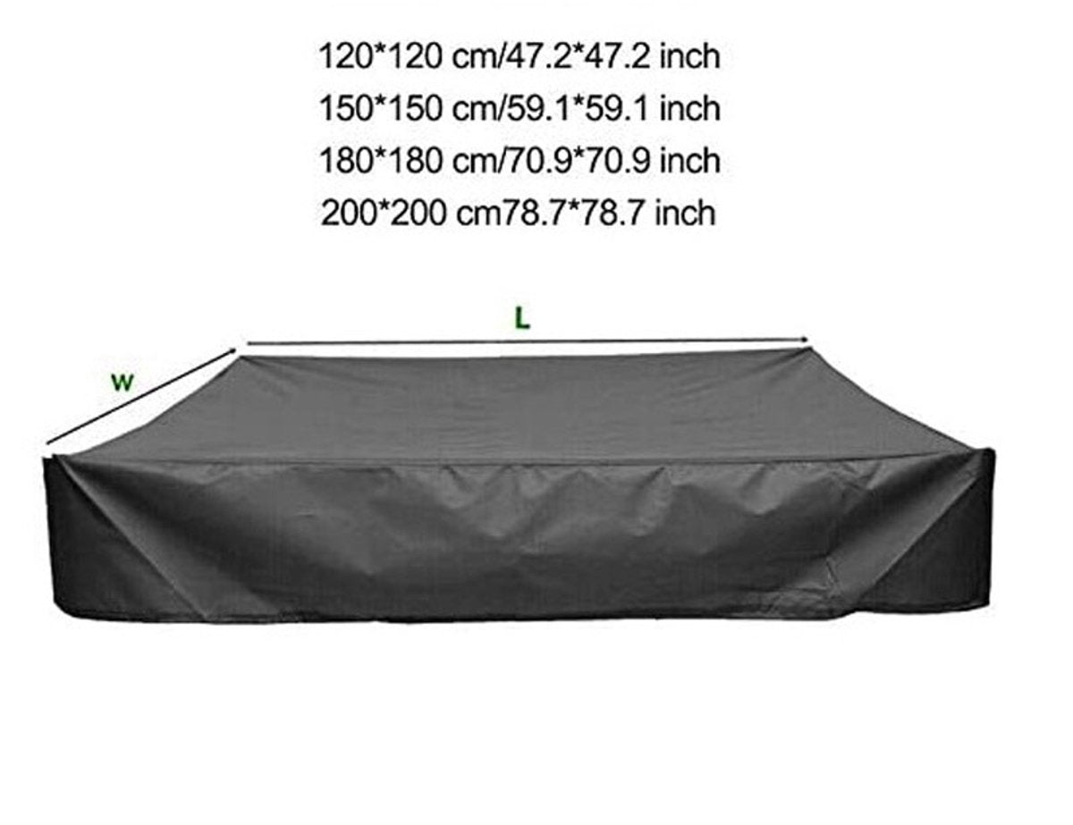 Waterproof sandpit cover - with drawstring - black - 120 x 120 x 20 cm - for sandpit, pool, patio, garden, square - Oxford cloth - waterproof, windproof, dustproof - suitable for protecting children's toys