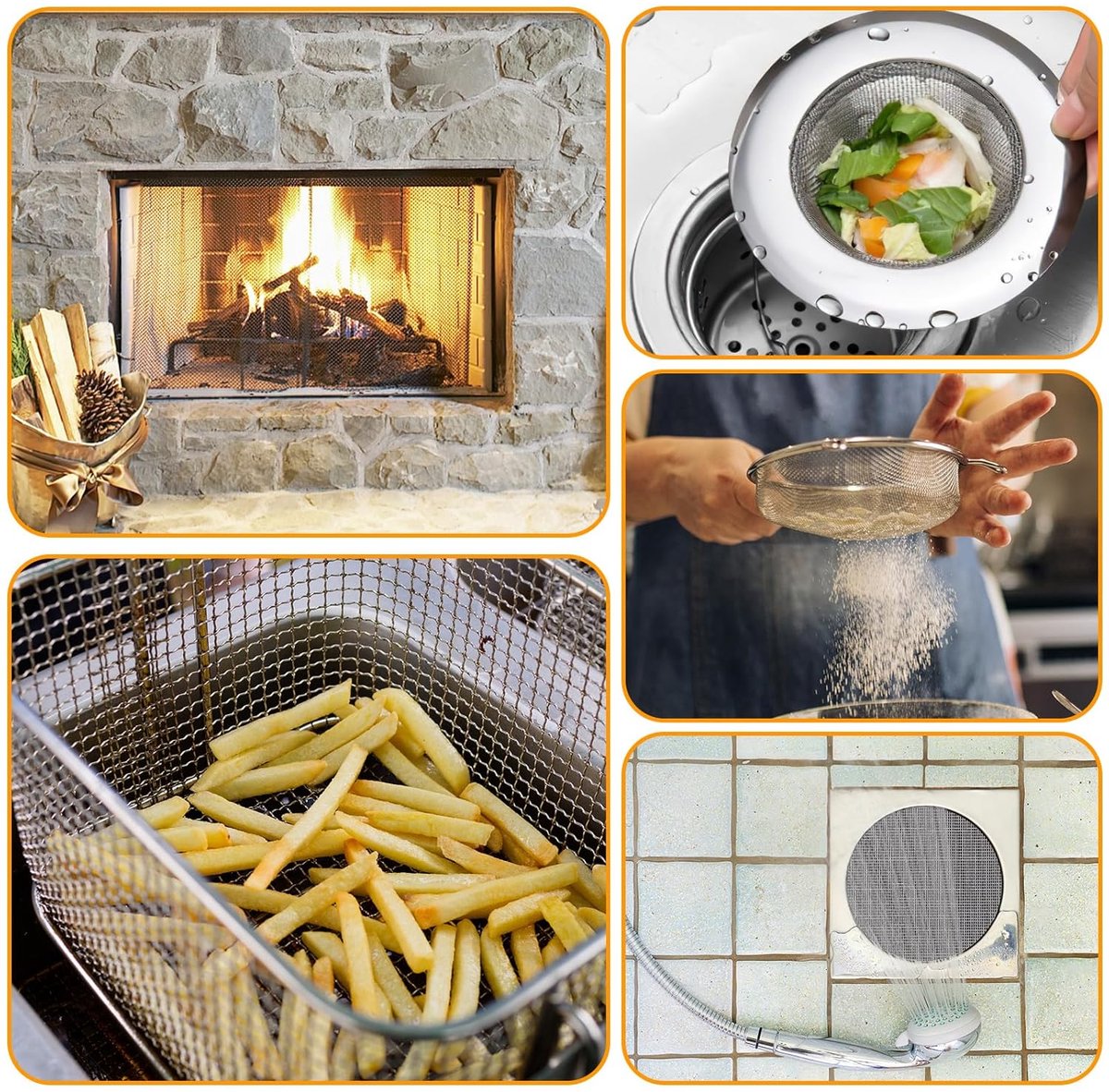 Sieve metal - 6 pieces - 30 x 21 cm - Insect net - 20 mesh - Fine mesh - Metal mesh - Insect mesh - Mouse mesh - Silver - Stainless steel - For cages, ventilation openings, gardens, window screens and filters