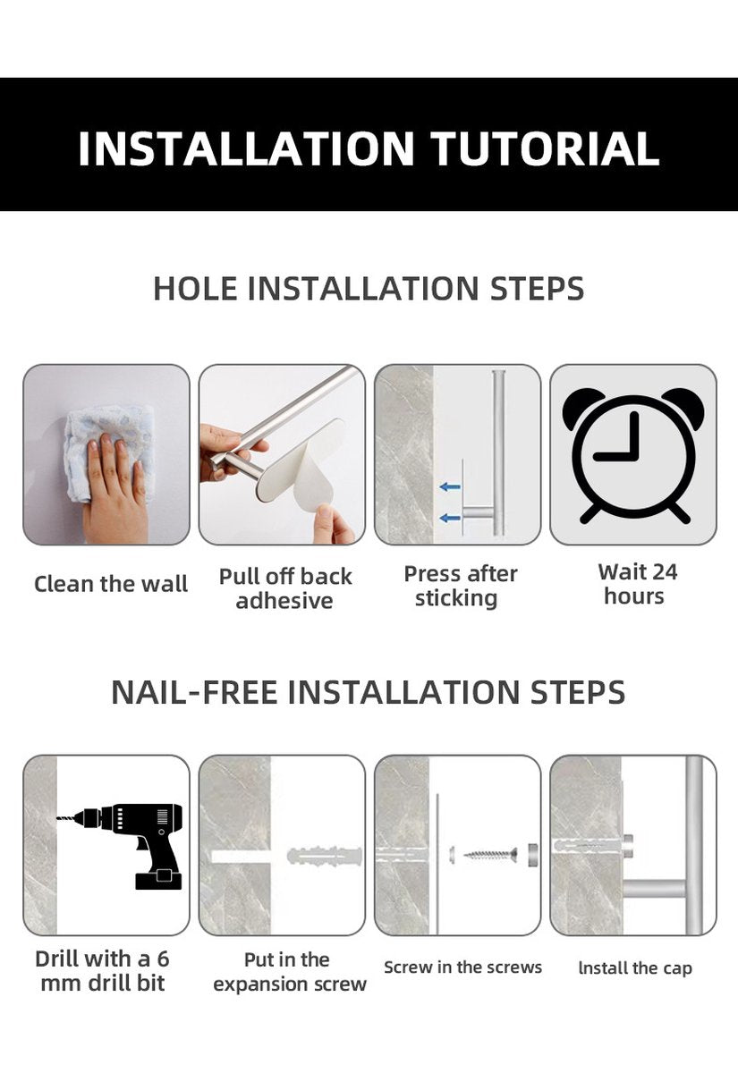 Toilet roll holder - WC roll holder - space aluminum - gold - Self-adhesive / Drilling - double layer - With shelf - 16.7 * 9.5 * 6.2 cm