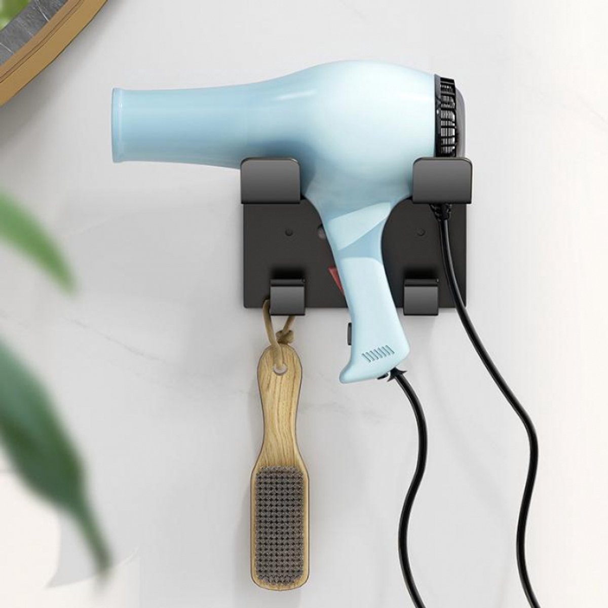 Hairdryer holder - Hairdryer holder - Hairdryer holder - Hairdryer wall bracket - Universal - wall bracket - black - 11.5*9.5*5.5cm - metal - wall bracket - Bathroom accessories