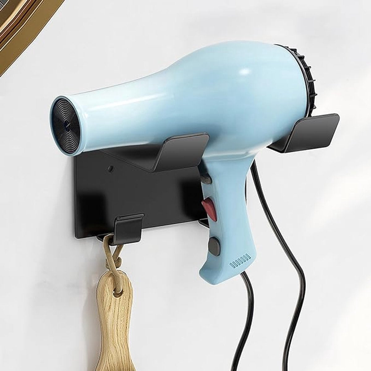 Hairdryer holder - Hairdryer holder - Hairdryer holder - Hairdryer wall bracket - Universal - wall bracket - 11.5*9.5*5.5cm - metal - wall bracket - Bathroom accessories - White