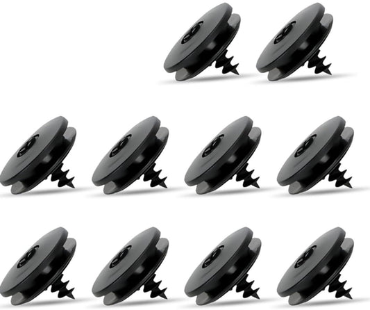 Car Floor Mat Fastening Clips - Pack of 10 - For Attaching Car Anti-Slip Mats - Car Mat Fastening Buckles - Black - Plastic - Universal - 3.55*2 cm - Suitable for Most Car Floor Mats