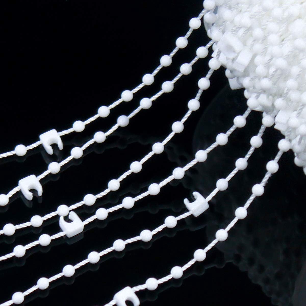 Roman Blind Chain - 20M - with 5 mating connectors - Roller Blind Chain - Curtain Parts - White - Plastic - for 89 mm slats - For repairing roller blinds Shades