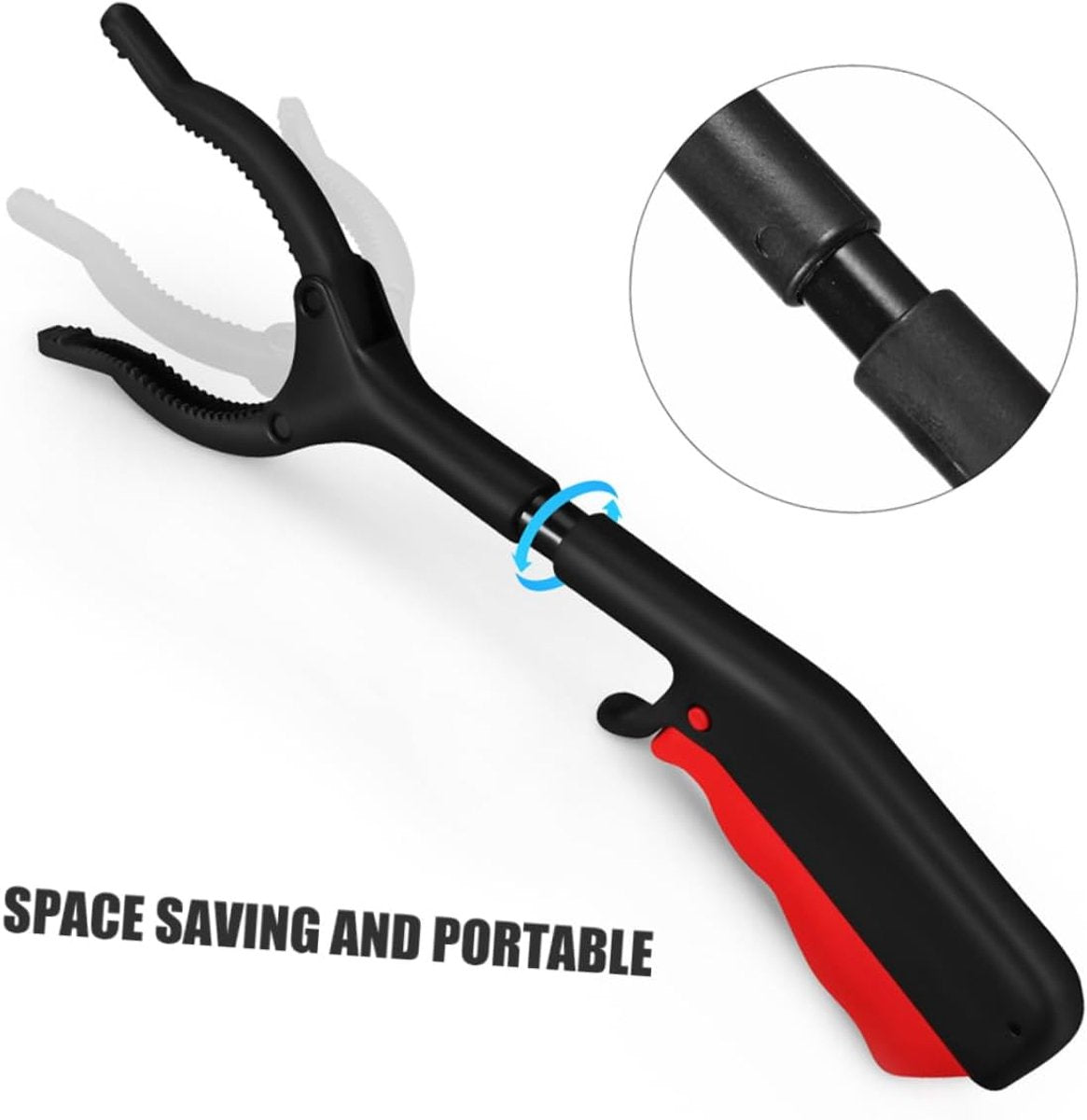 Litter Grabber - Litter Reachers - Pickers - Litter Grabber - Litter Grabber - Litter Grabbers - Litter Picker - Grab Aid - Gripper Extender - Litter Grabber - Black and Red - Plastic and Iron - 30cm - Not Scalable