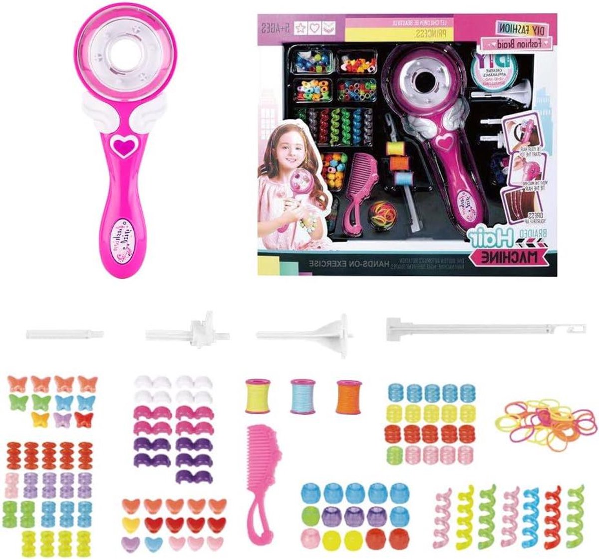 Allecto Premium - Automatic Hair Braiding Machine with Electric Styling Tools Professional Hair Twister Set for Kids Hairstyling Toys