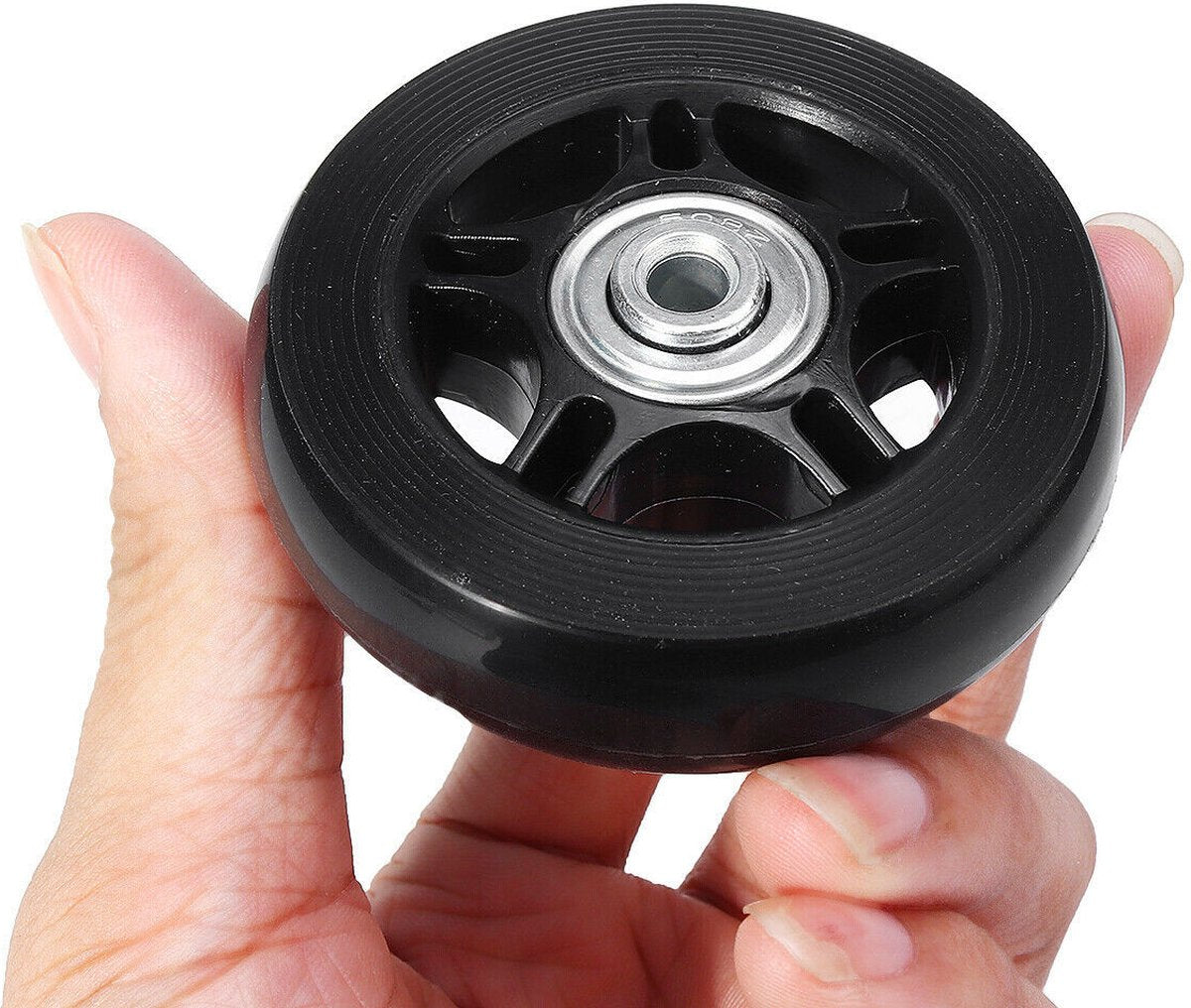 Set of 2 - Suitcase wheels - Replacement wheels for suitcases - Rubber casters - Bearings - Repair kits - 70mm x 24mm - Spare wheels - Suitcase - Casters - Luggage wheels - With screws - Wheels - Caster wheel - Suitcase wheels replacement set