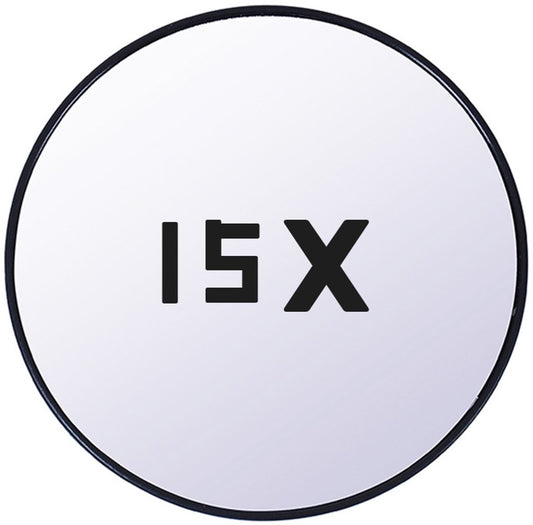 Make-up Mirror - 15x Magnification - With Suction Cup - Magnifying Mirror - Round - Portable Bathroom Shower Mirror - For detailed make-up and skin care up close - 88mm