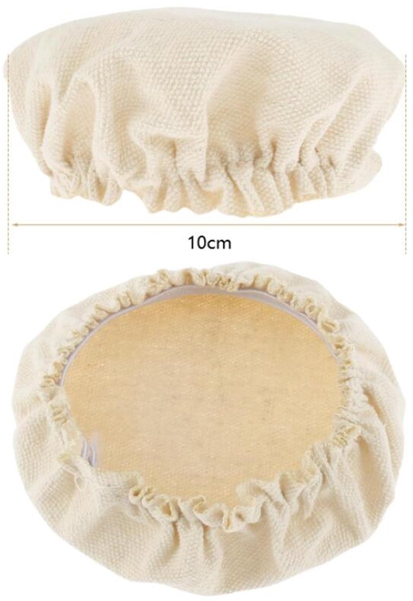 Fermentation Cloth - Pack of 6 - Fabric Covers for Sourdough - Canvas - Fabric Lids - Dust Cover - Sourdough Fermentation Jars - Reusable - Cover for Proving Basket - Basket Covers - Washable - For Bread Baking - 10cm - Beige