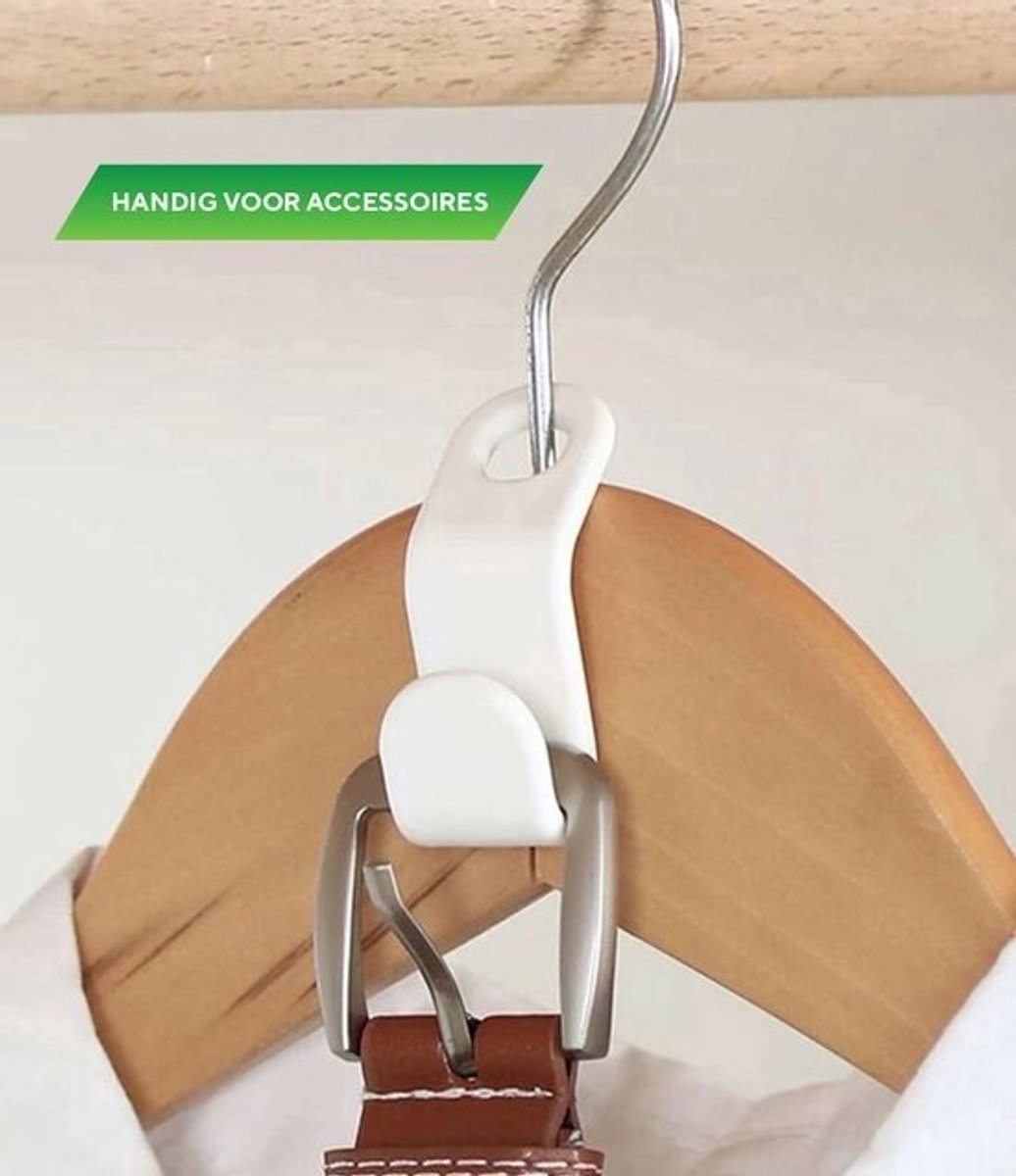 50 Pieces - Coat Hook - Hanger Connector Hooks - Coat Hook - Hanging Hooks - White - Hanger Extension Clips - Plastic - for Outfit Cascading Hanger Hooks - Space-Saving Organizer
