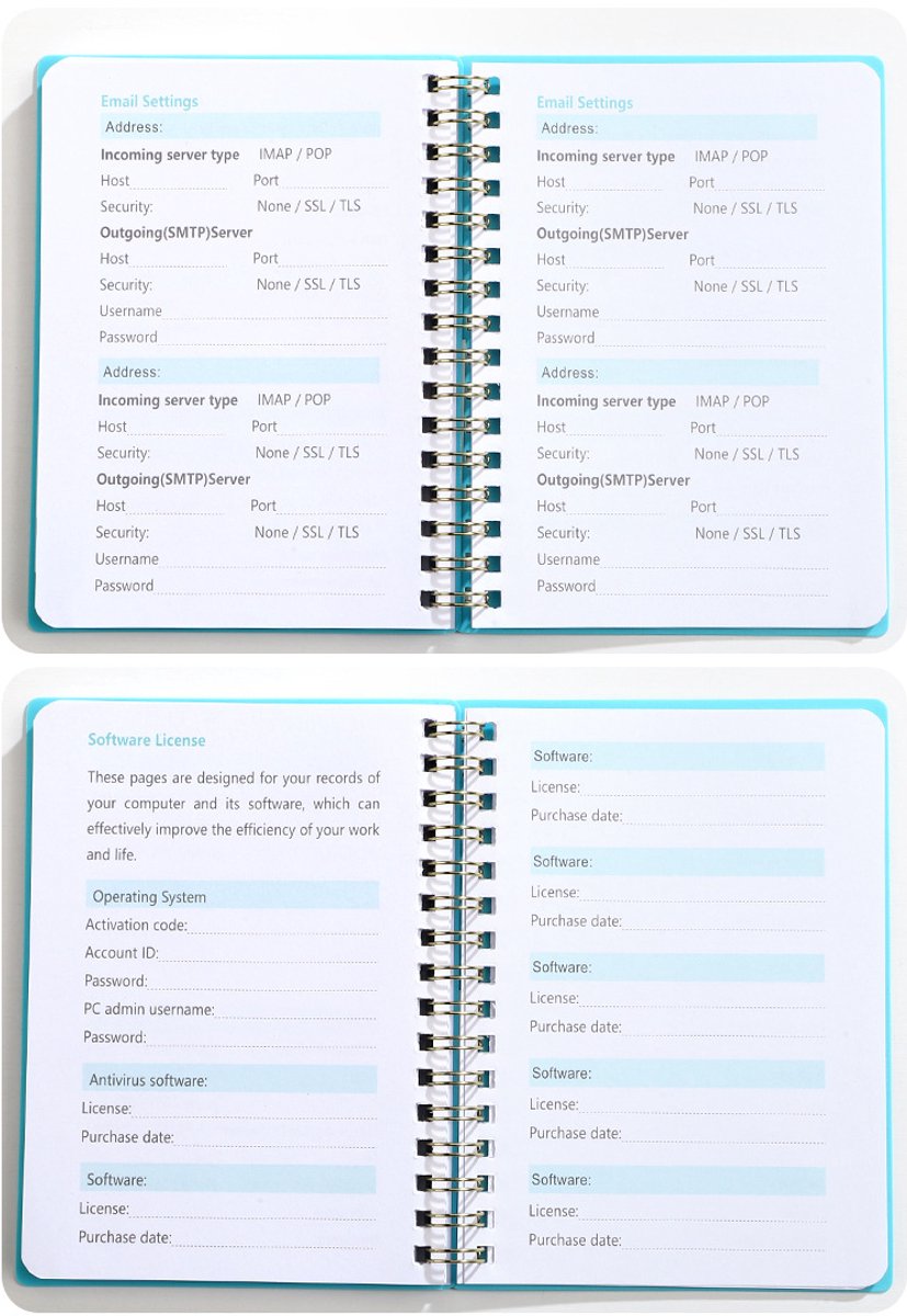 Password Book - Password Booklet - Password Booklet with Alphabet - Password Organizer - Password Notebook - A6 - Blue