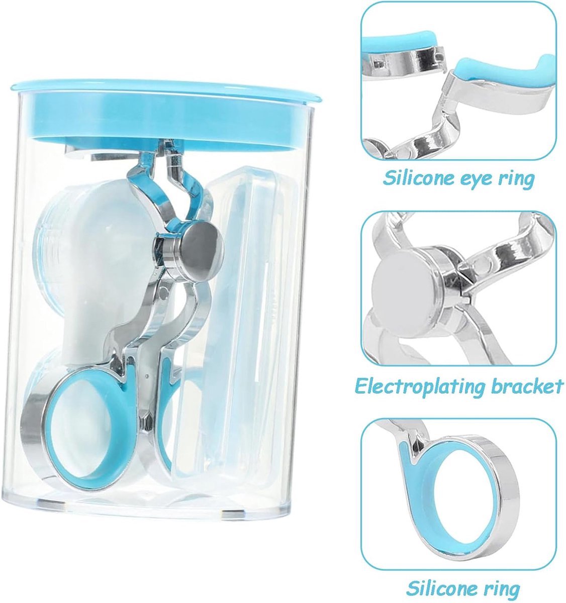Contact Lens Wearing Aids - Eyelid Wear Aid - Lens Suction Cup - Contact Lens Holder - Contact Lens Eyelid Tensioner - Lens Suction Cup - Contact Lens Holder - Silicone Soft - Blue
