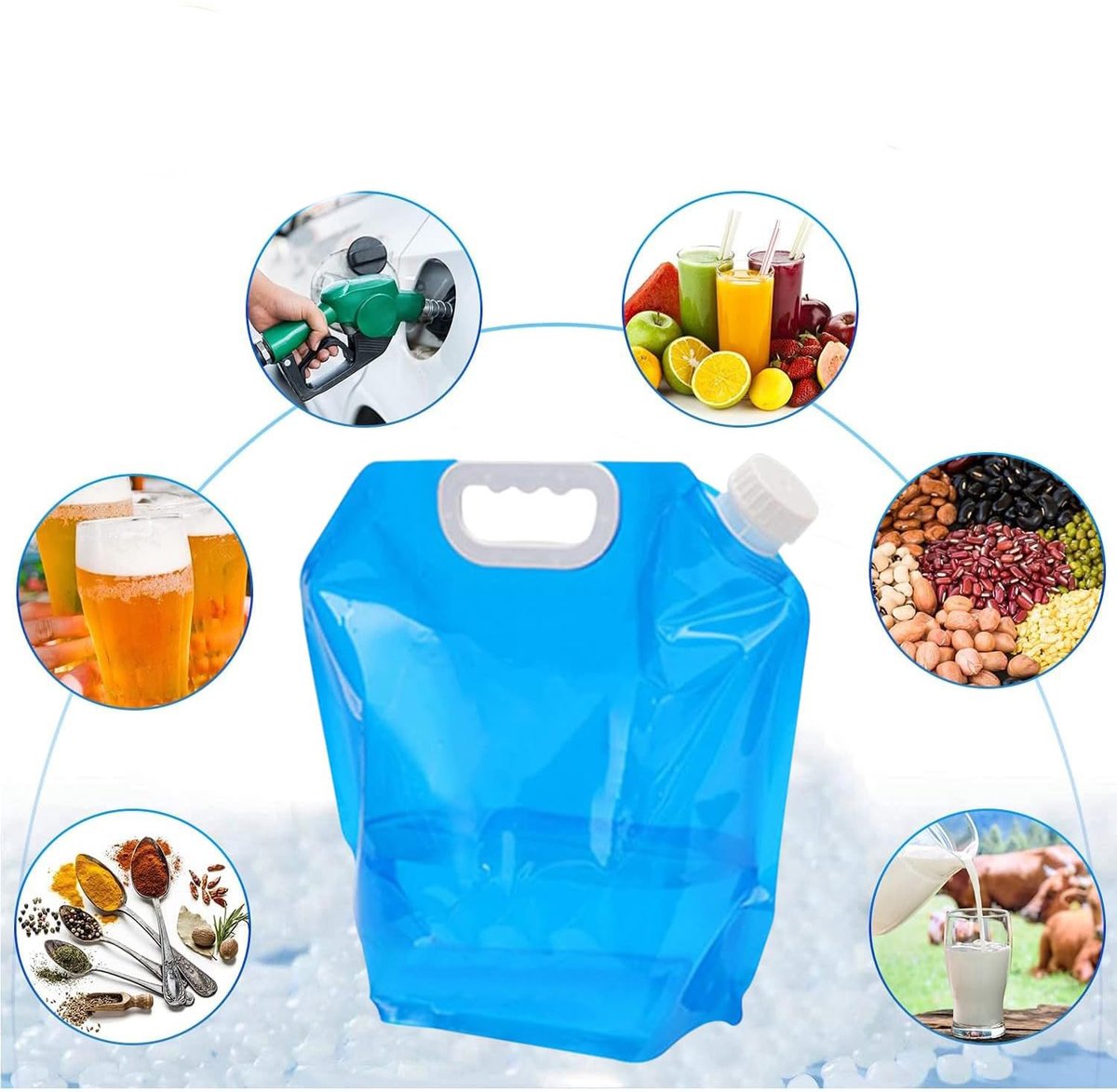 Emergency kit - 2 pieces Foldable water jerry can 5 and 10 liters - 2 pieces Emergency blanket 160x210cm - combination - survival blanket - thermal - Survival Kit - water reservoir for emergency - for outdoor, hiking, camping