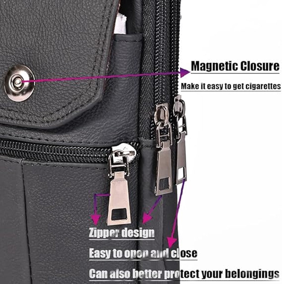 Belt Bag - with Shoulder Strap - Standing Belt Bag - Leather - Men - Belt Bag - Neck Bag - Belt Pouch - Men's Phone Bag - Men's Shoulder Bag - Gift - 19*10*4cm - Shoulder Bag - Wallet - Cell Phone Pouch - Bag