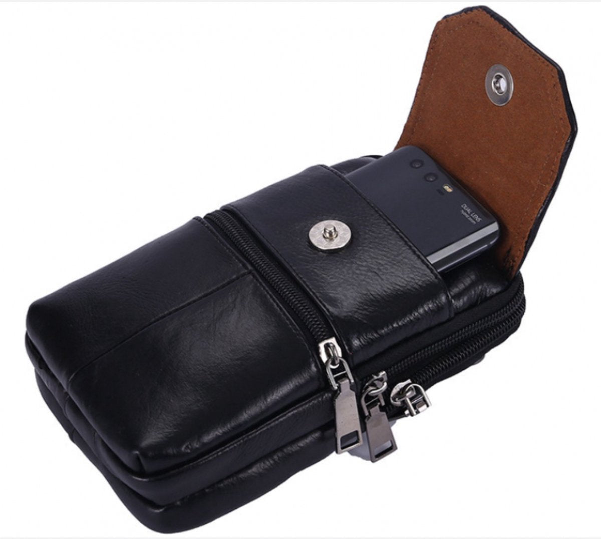 Belt Bag - with Shoulder Strap - Standing Belt Bag - Leather - Men - Belt Bag - Neck Bag - Belt Pouch - Men's Phone Bag - Men's Shoulder Bag - Gift - 19*10*4cm - Shoulder Bag - Wallet - Cell Phone Pouch - Bag
