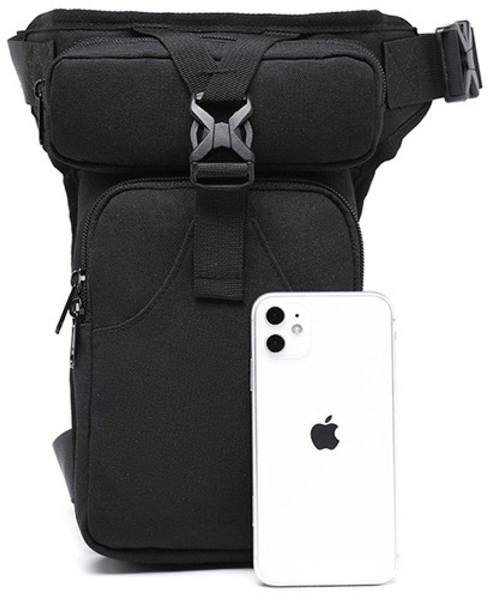 Waist Bag - Leg Bag - Motorcycle Waist Bag - Motorcycle Bag - Tactical Leg Bag - Tool Bag - Unisex - Black - Large Capacity - 16*5*29 cm - 4 Compartments - Polyester