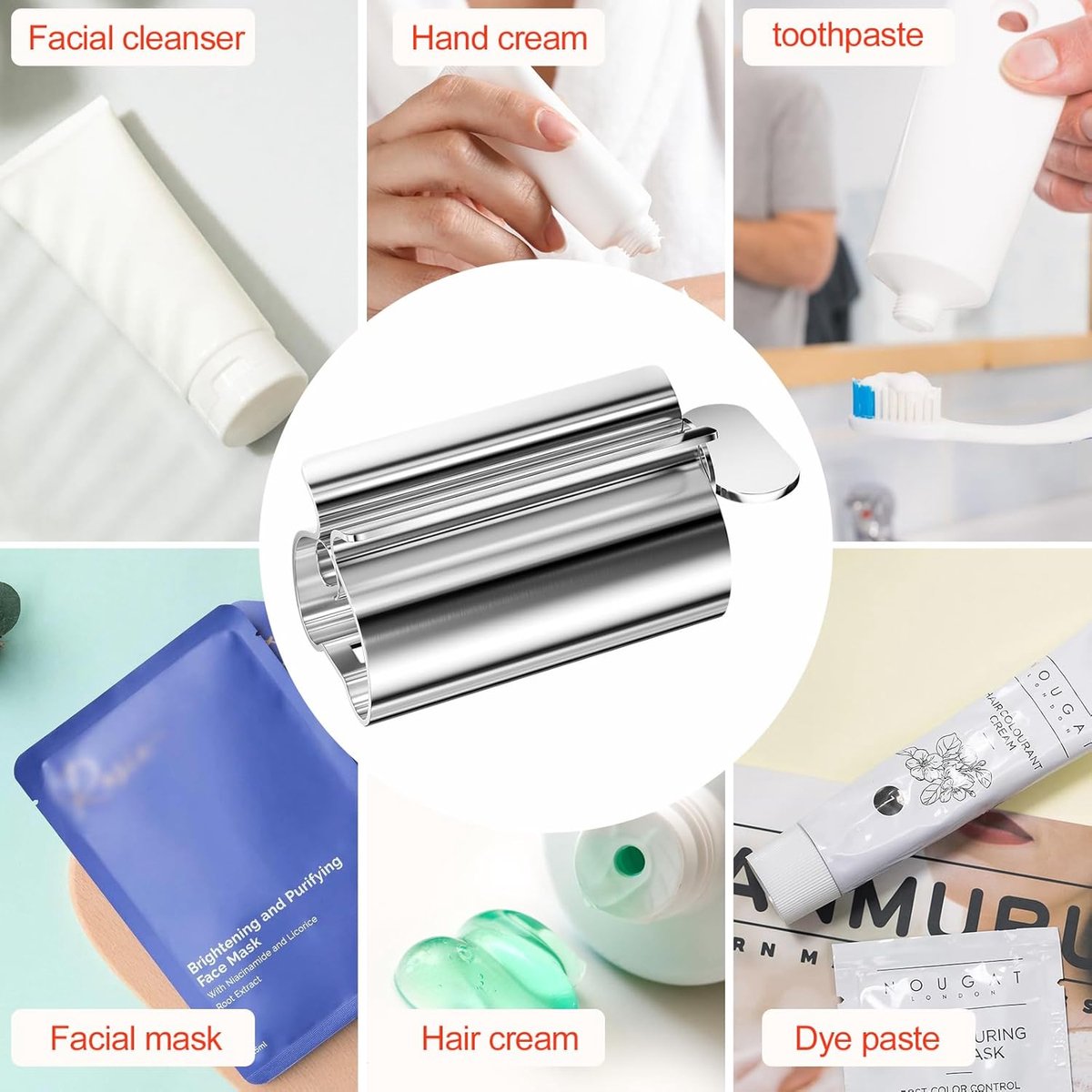 Stainless steel tube squeezer - Tube squeezer for toothpaste and cosmetics - 2 pieces