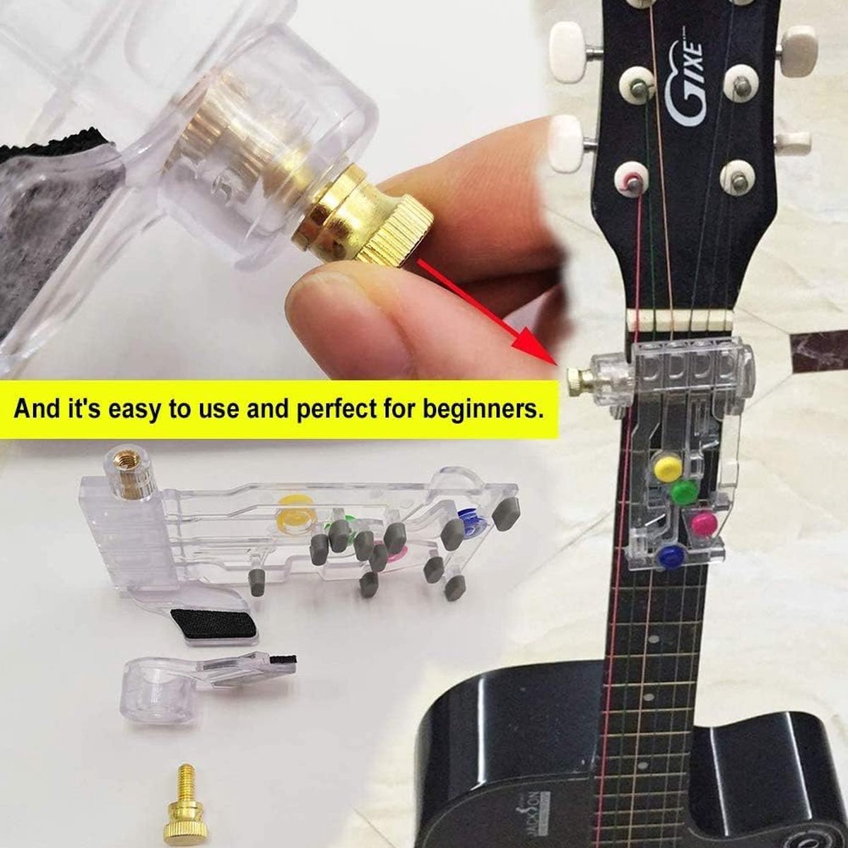 Classical Chord Learning Buddy, Chord Playing Assistant, Guitar Scale Fretboard Notes Sticker for Bonus, Best Study and Learning System for Guitar Lover Beginner - Chord Accessories