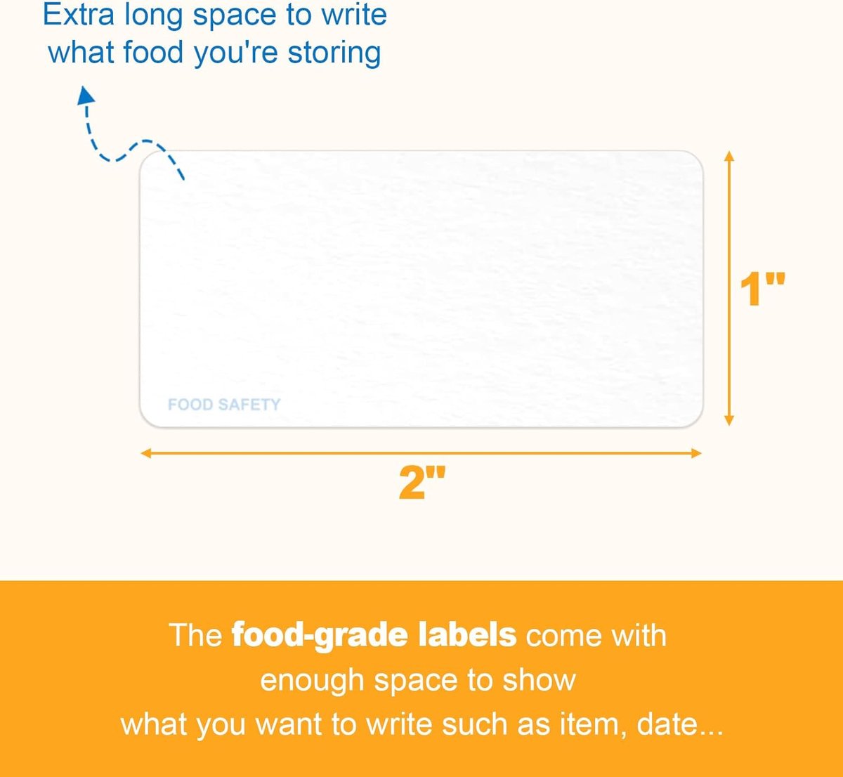 500 Pieces - Freezer Labels - Freezer Stickers - Food Labels - Best Before Labels - Labels - 2.5*5cm - Writable - For Containers, Boxes, Bags