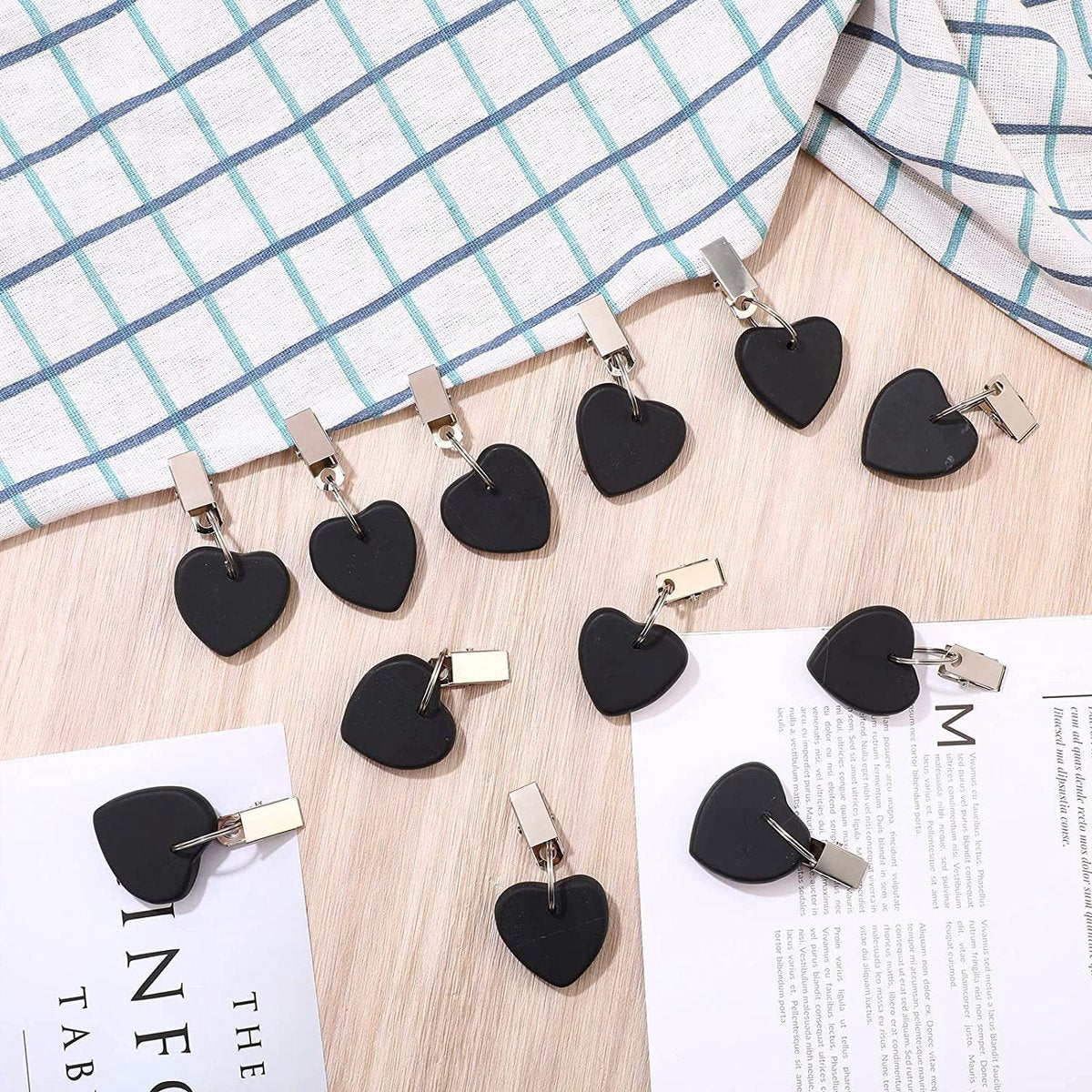 Table Weights - 6 pieces - Heavy Tablecloth Weights - Marble - Tablecloth Weights - Black