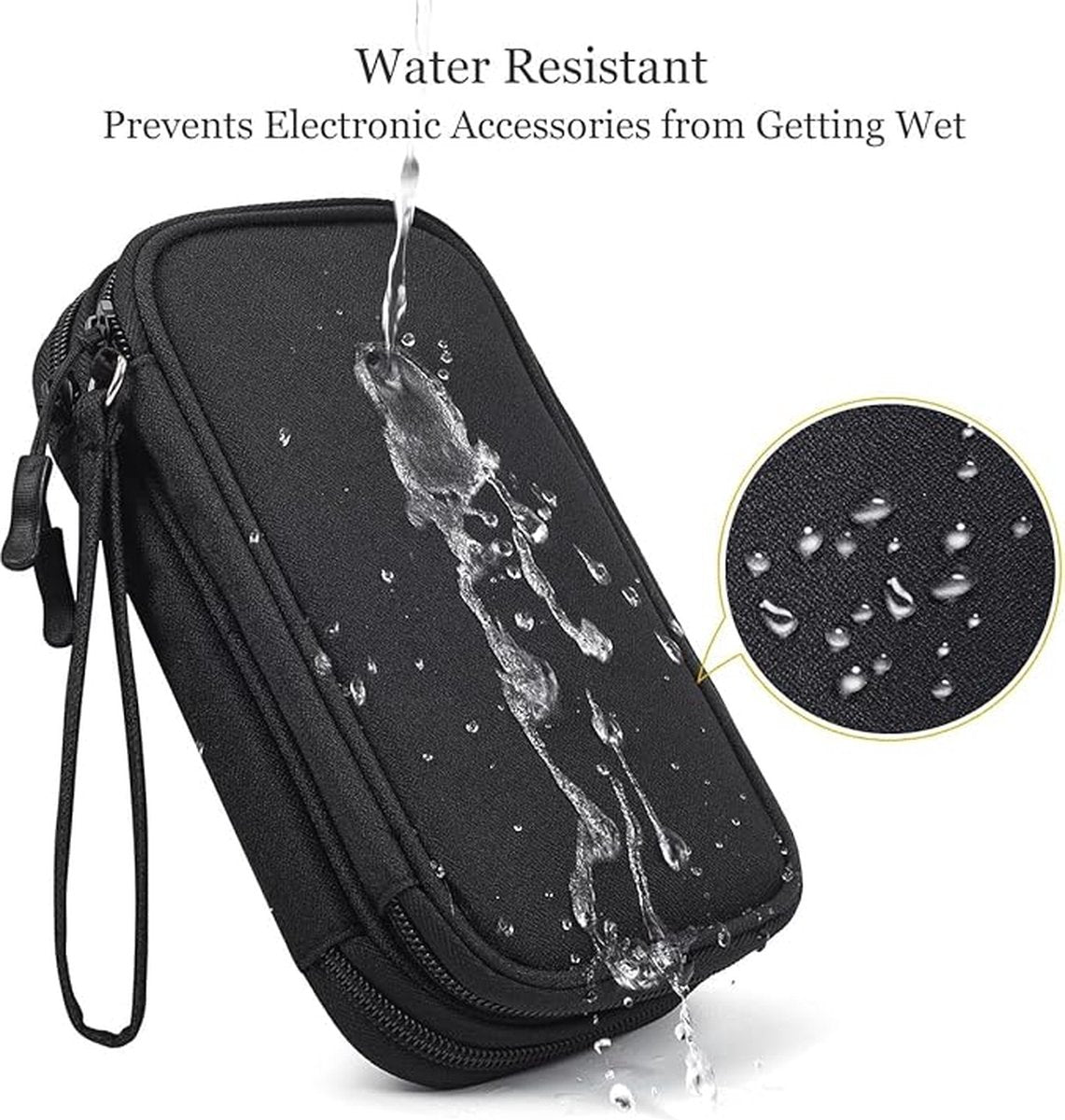 Bag Organizer - Electronics & Accessories Organizer Bag - Cable Organizer Bag - Storage Bag for Cables, Electronics and Accessories - Organizer - Black - 19.5*11*5.5cm - Polyester