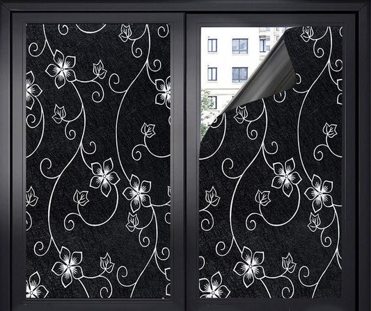 Window Film - Blackout Window Film - Blackout Window Film - Sun Protection - Anti-glare - Adhesive Window Film - Blackout Cloth - Black - Including scraper - Easy installation - Window sticker - 45x100cm - Supplied with self-adhesive backing - C