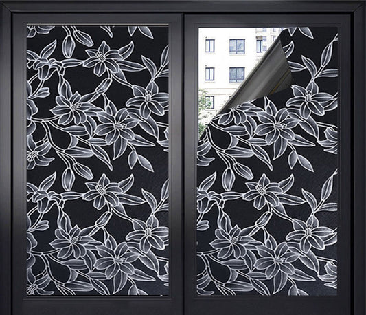 Window Film - Blackout Window Film - Blackout Window Film - Sun Protection - Anti-glare - Adhesive Window Film - Blackout Cloth - Black - Including scraper - Easy installation - Window sticker - 45x100cm - Supplied with self-adhesive backing - D