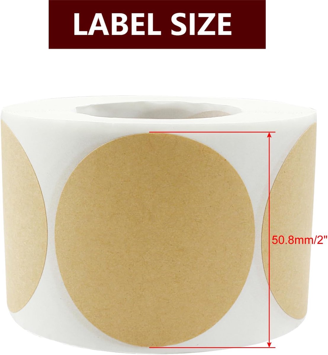 500 Pieces - Labels - Stickers - Round Stickers - Sealing Sticker - Sealing Seal - Food Labels - 5cm - Yellow - Self-Adhesive - Removable - Easy to Write on and Distinguish - For Containers, Boxes, Bags