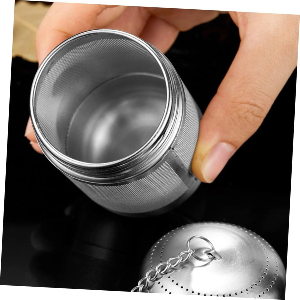 2 pcs - Stainless Steel Herb Ball Stainless Steel Tea Infuser Lazy Tea Infuser Bags for Boiling Tea Infusers for Loose Tea Screw Thread Tea Strainers Brine Basket Mesh Tea Household Soup
