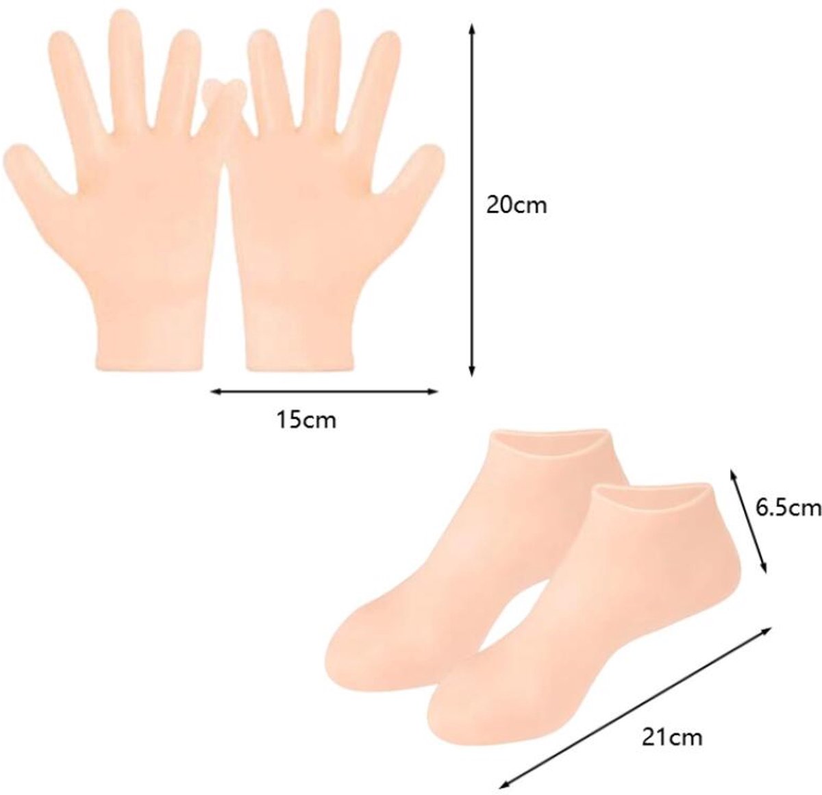 Silicone Socks - 1 Pair Foot Covers + 1 Pair Hand Masks - Foot Glove Set - Silicone - Soft - Hand and Foot Coverings - Moisturizing Socks - Moisturizing - Hydrate Your Hands and Feet - For Dry, Cracked Feet and Hands - Pink