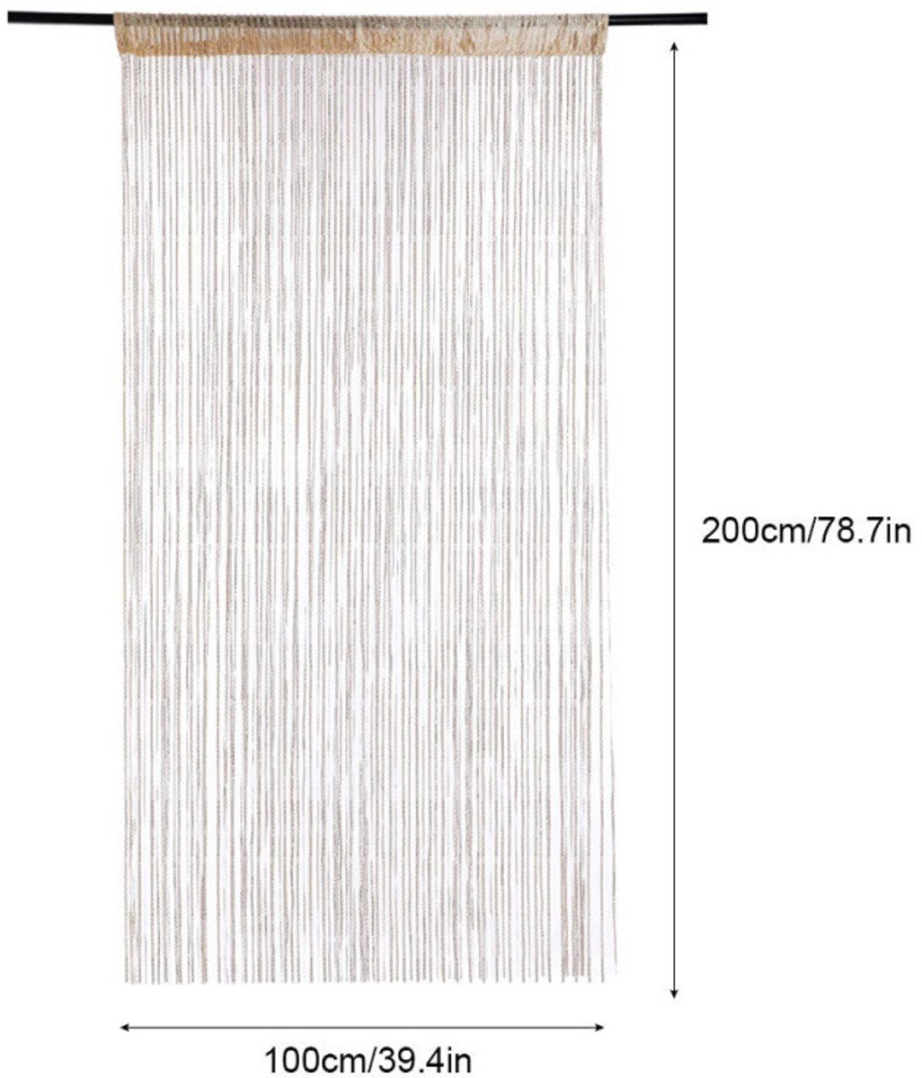 Fly screen curtain - Door curtain - Glitter mosquito net - Anti-fly door curtain - 100 x 200 cm - With gold thread - Polyester - Gold - Decorative curtain - Mosquito net