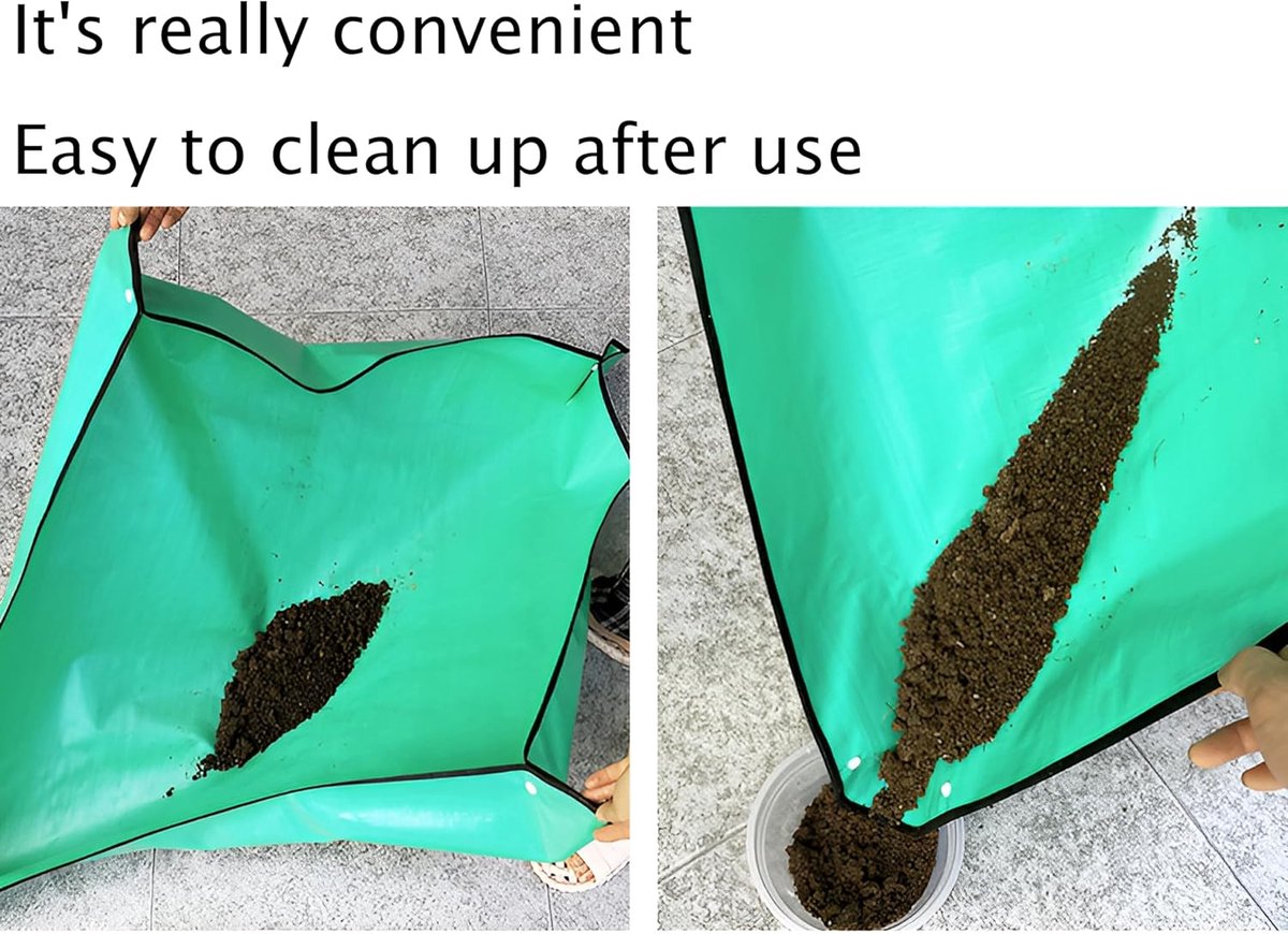 Repotting mat - 66cm x 66cm - waterproof - plant mat - garden mat - Green - Repotting plants on a plant mat - plastic - Waterproof repotting mat - Garden tools