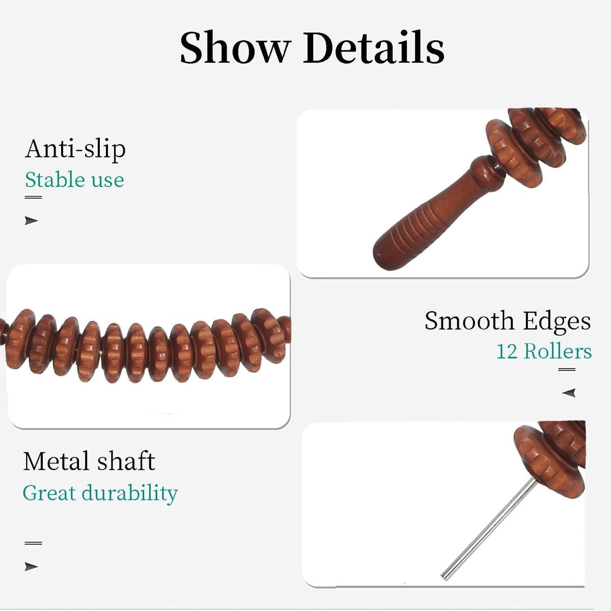 Massage - Massage Device - Massage Stick - Brown - Anti Cellulite Massage Roller Tool - Full Body Massager - Relieve Fatigue
