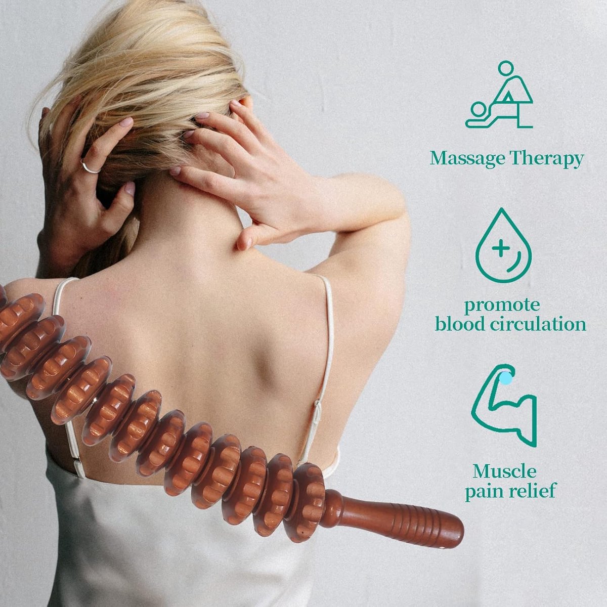 Massage - Massage Device - Massage Stick - Brown - Anti Cellulite Massage Roller Tool - Full Body Massager - Relieve Fatigue