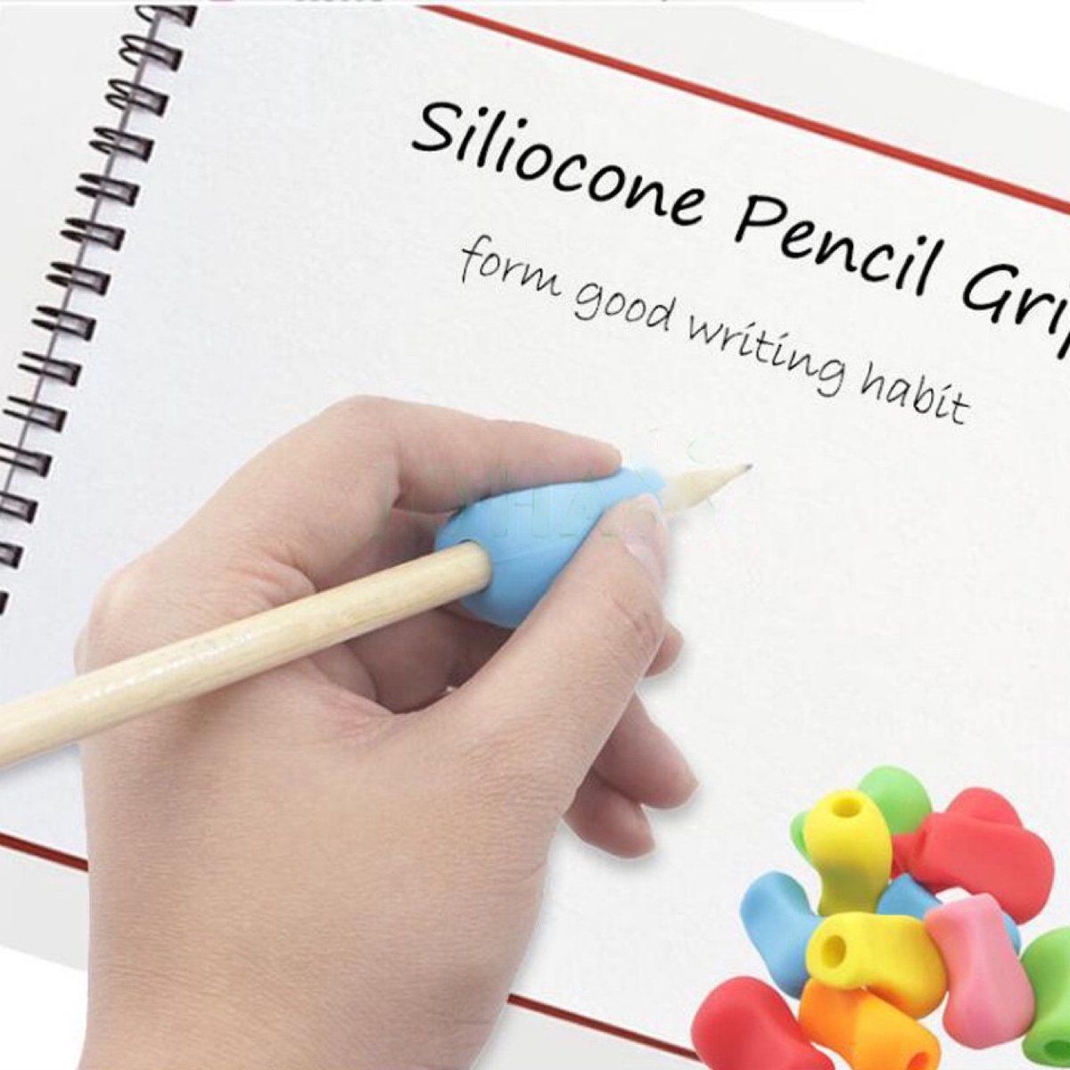 6-Pencil Grip - Soft Grip - Pencil Grips - Children/Adults - Silicone - Ergonomic Posture Correction Writing Tool