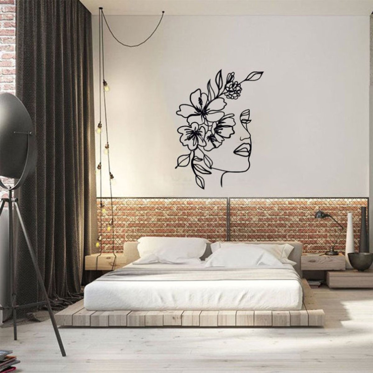 Wall decoration - Wall decoration - Garden decoration - Home accessories - 30*40.4 cm - Living room decoration - black - Line art - wall decoration - metal