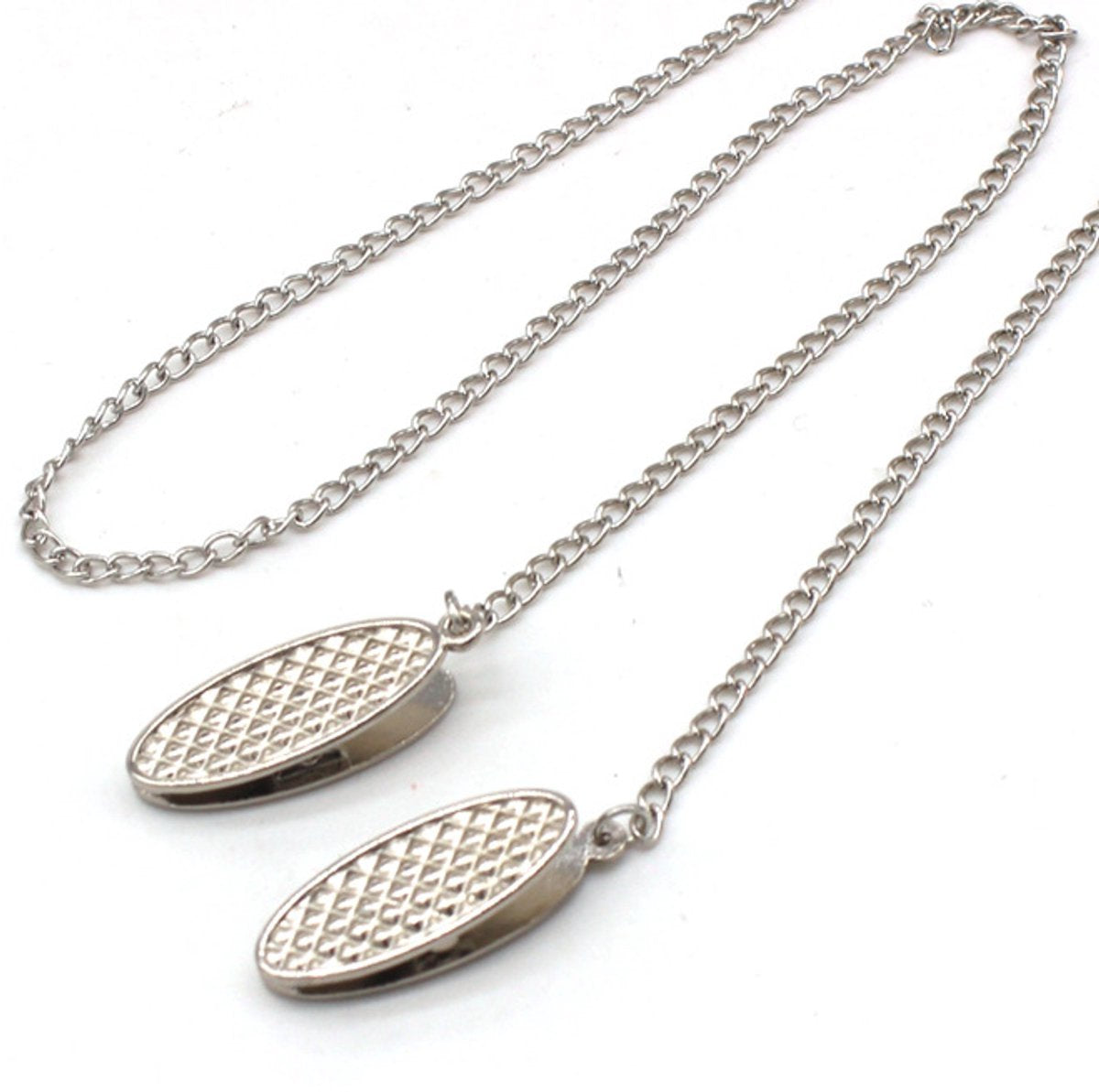 pieces - napkin chain - napkin clips - napkin clips with chain - napkin chain - napkin clips - bib holder adult - napkin clips with cord - 50cm - silver - Metal