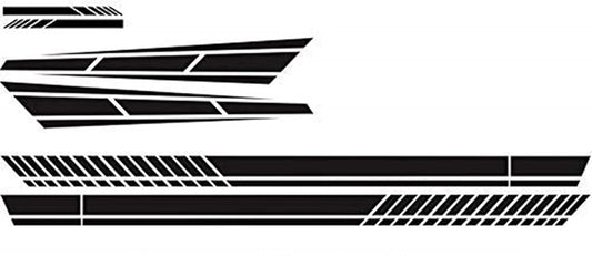 Car sticker - 6 pieces/3 pairs/1 set - Stripe side sticker - Graphic sticker - PET - Black - For car decoration
