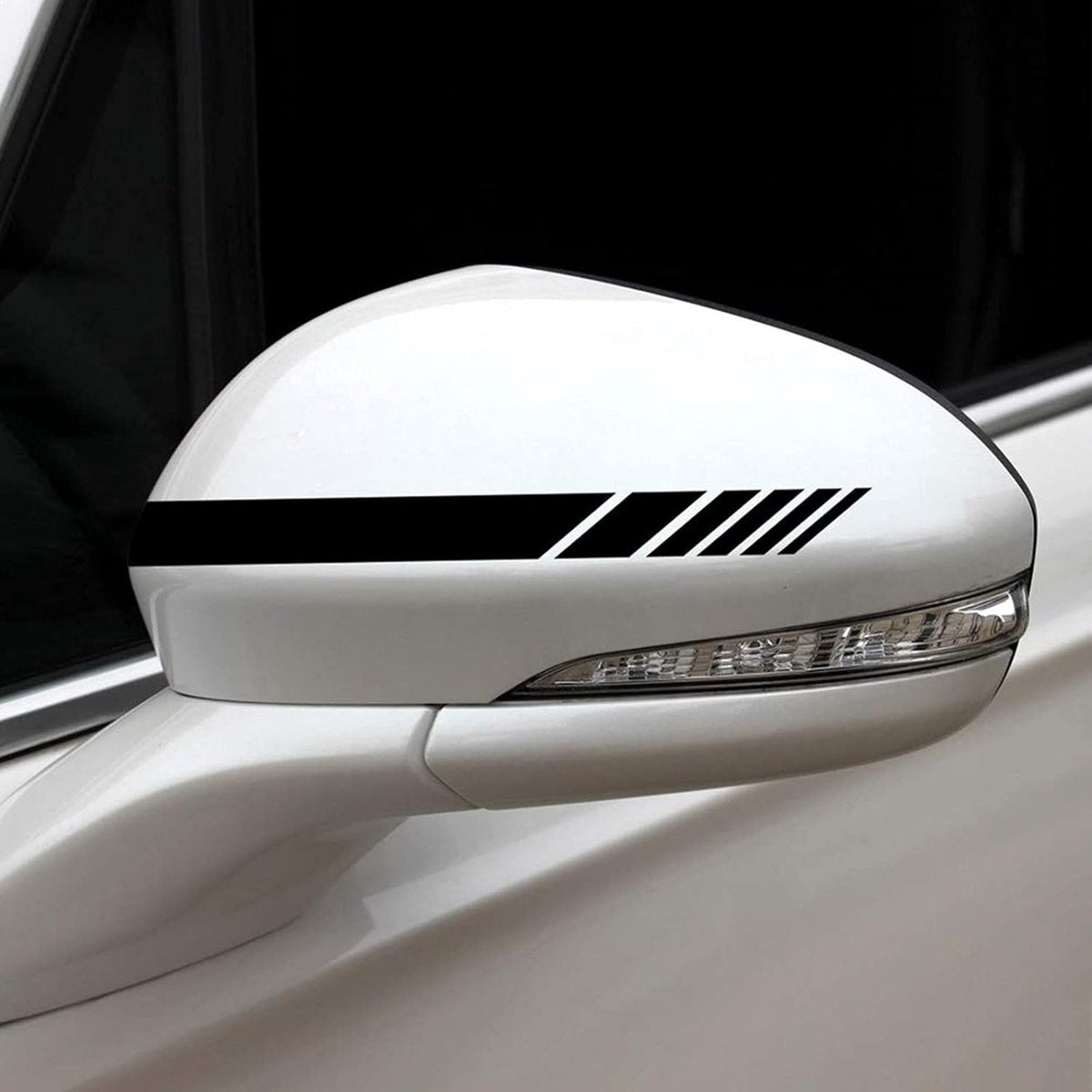Car sticker - 6 pieces/3 pairs/1 set - Stripe side sticker - Graphic sticker - PET - Black - For car decoration