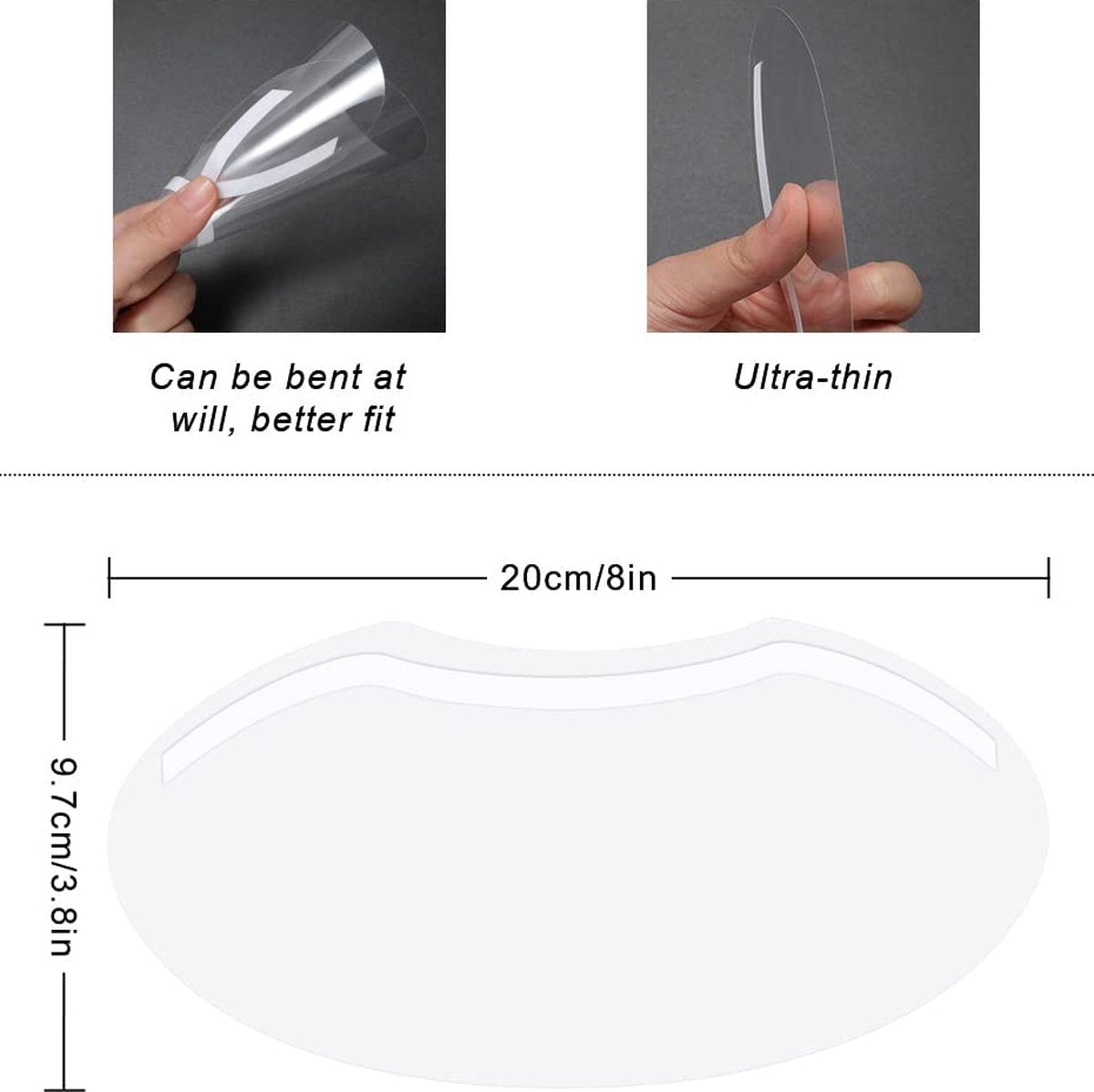 30 pieces - Face shield - Face shield - Splash shield - Face mask - safety mask - Face shield - Transparent - Hair No in eyes - For salon supplies, eyelash extensions