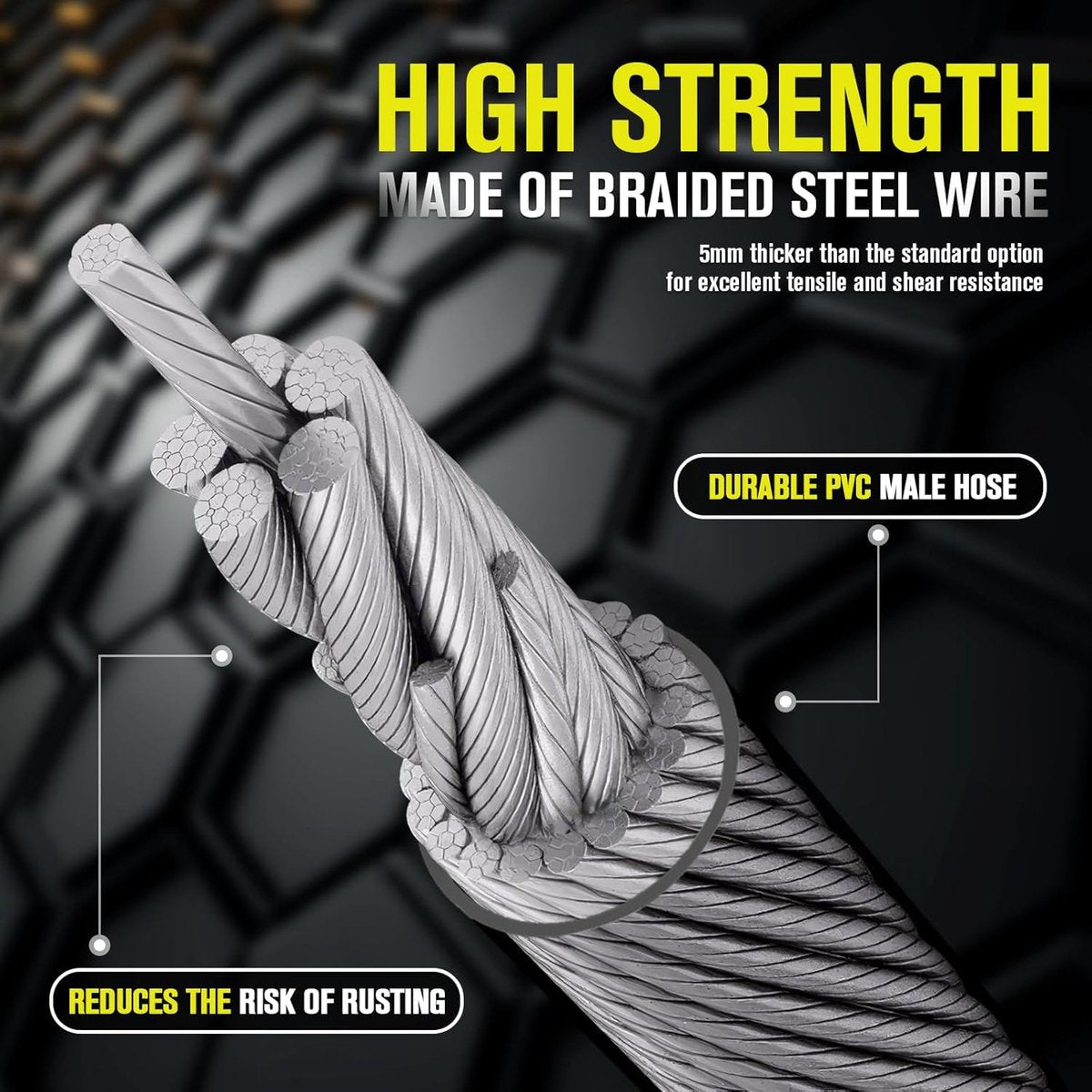 Steering Wheel Lock - Belt Lock - with 3 Keys - Yellow - Universal - Steering Wheel Anti-Theft Device - for Car Security - for Most Vehicles, Trucks, SUVs, Vans