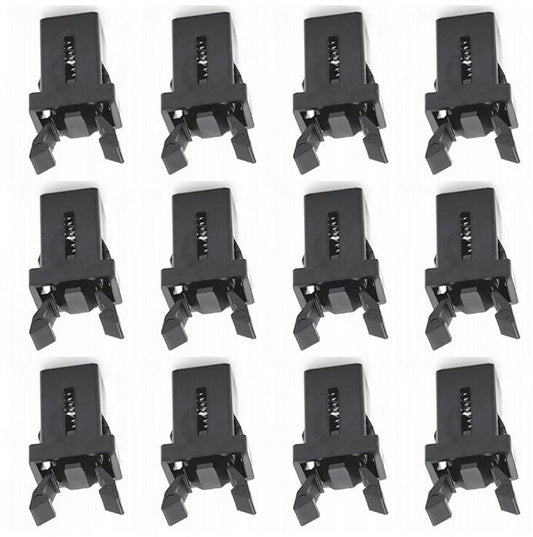 Lock - 12 Pieces - Lock - Plastic - Press Type - Trash Can Lock Replacement - Universal Touch Bin Lid Clamps - Trash Can Lock - Trash Can Lock Repair - Suitable for Trash Cans - 1.1*1.5cm - Black