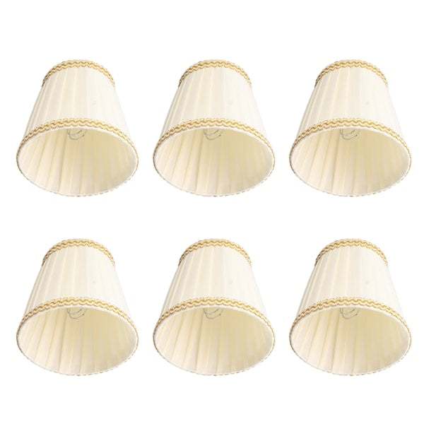 6pcs Fabric Drum Lamp Shades Clip-On Compatible with Chandeliers Light Bulbs Lighting Accessories